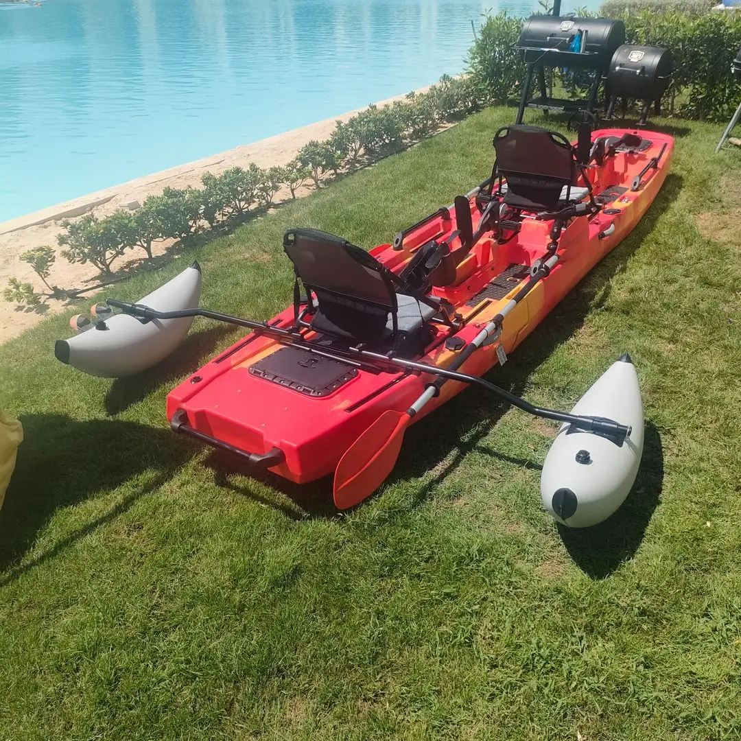 Vicking 9.7 ft HDPE Material 3-Section Removable Modular Pedal Kayak Detachable Fishing Motor Canoe with Float