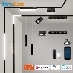 Zigbee Smart Wifi Magnetische Track Lichten Led DC48V Dimbare Spotlight Tuya App Alexa Google Assistent Voice Control Rail Lamp
