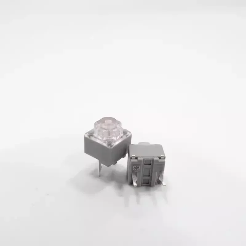 Original Huano Gray Transparent Square Silent Mouse Micro Switch Mute Button 2 Pins 6*6*7.2mm 10 Millions Click Lifetime