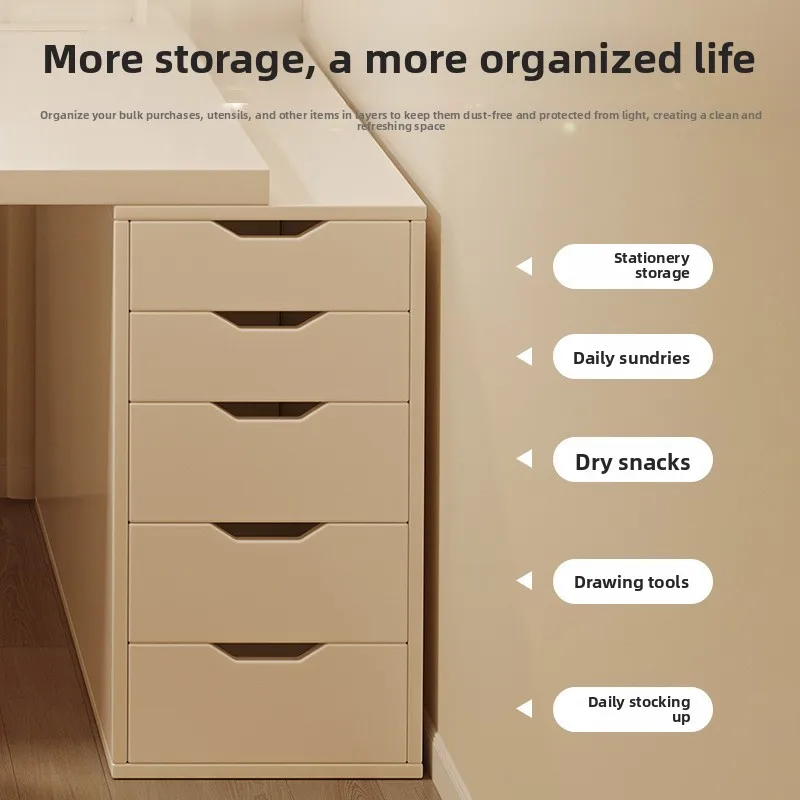 Bedroom Girls Desk Household Dresser Storage Cabinet Integrated Table Workbench Simple Office Study Computer Desk with 5 Drawers