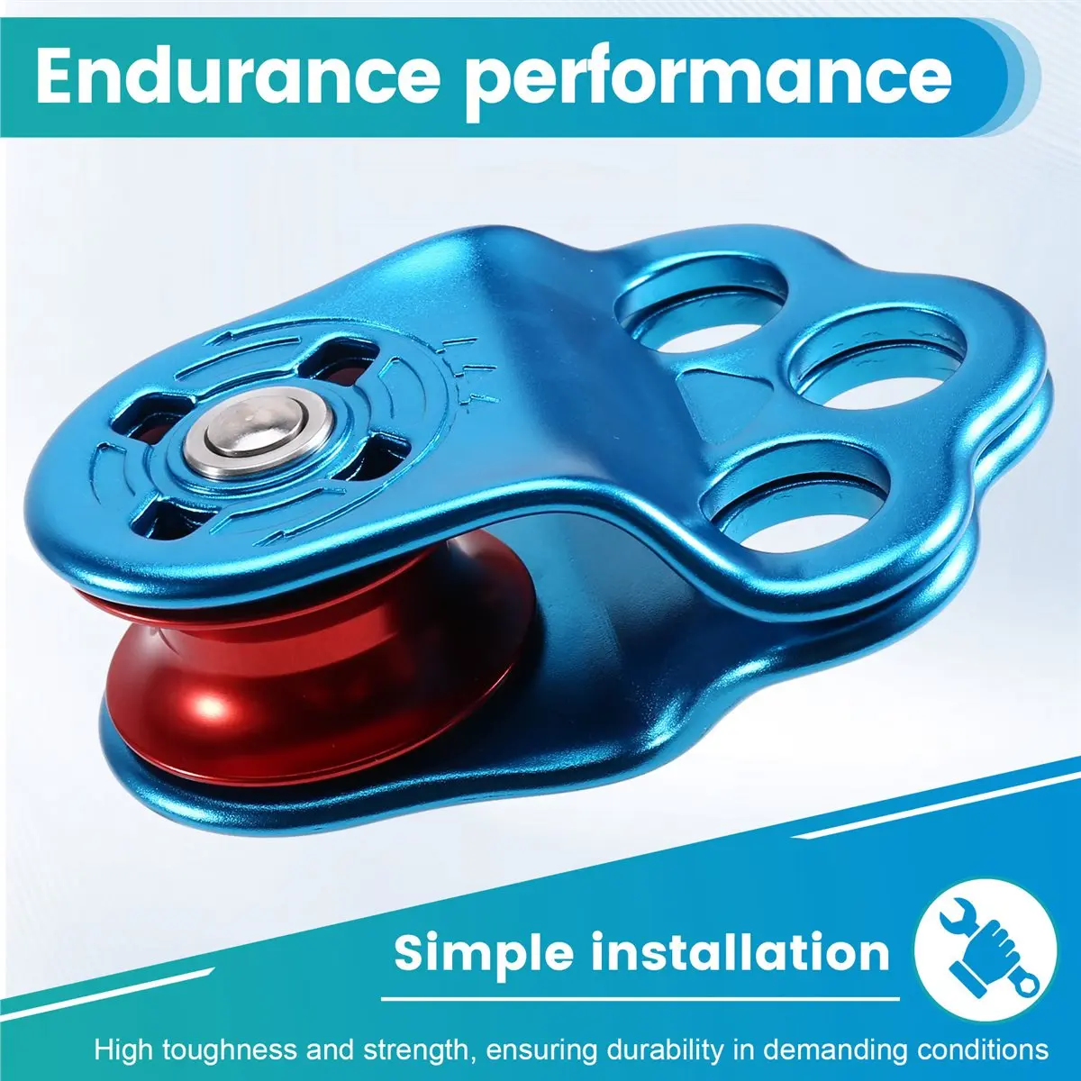 didyou Climbing Pulley, 30KN Three Holes Ball Bearing Single Pulley, Rock Climbing Pulley for 14mm Rope Hauling Rock Climbing view 5