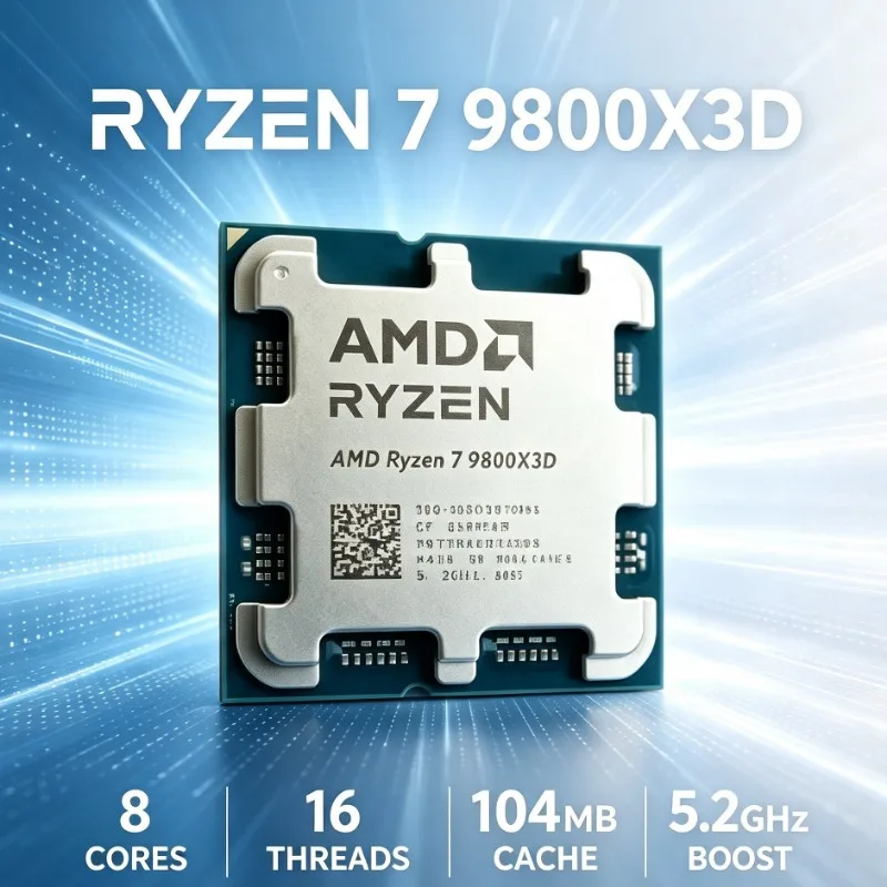 DDR5 Memory Compatible Gaming Processor R7 9800X3D 4NM 120W 8C16T Socket AM5 Desktop CPU Without Cooler