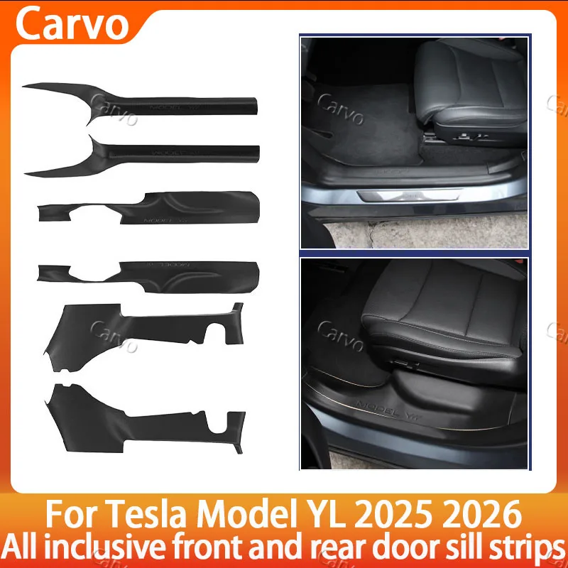

2 4 6 8 Pcs For Tesla New Model YL 2026 TPE Front Rear Door Sill Protector Threshold Strip Anti-kick Guard Panel Waterproof Pad