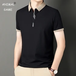 Summer Men's Short Sleeved Polo Shirt Sweatwear Lapel Casual Top Classic Solid Color Male Brand Basic V-neck Lightweight Top