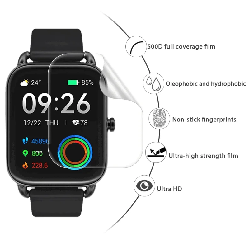 Voor haylou rs4 plus/rs4 screenprotector krasbestendige 9d zachte hydrogel film voor haylou rs4 + smart watch accessoires