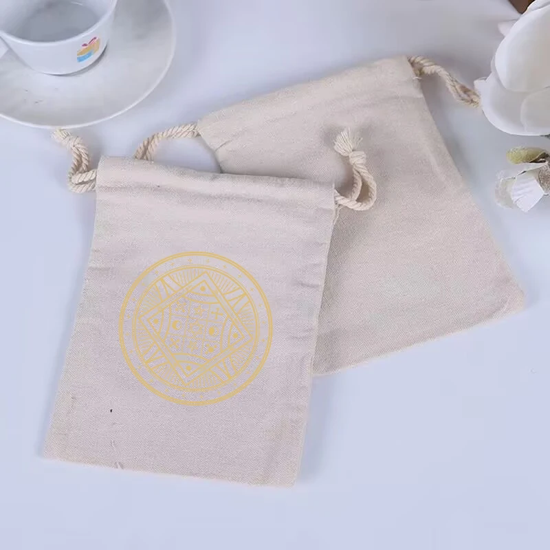 

10 pieces/Sun and Moon Printed Cotton Bundle Pocket Small Gift Special Packaging Bag Home Decoration