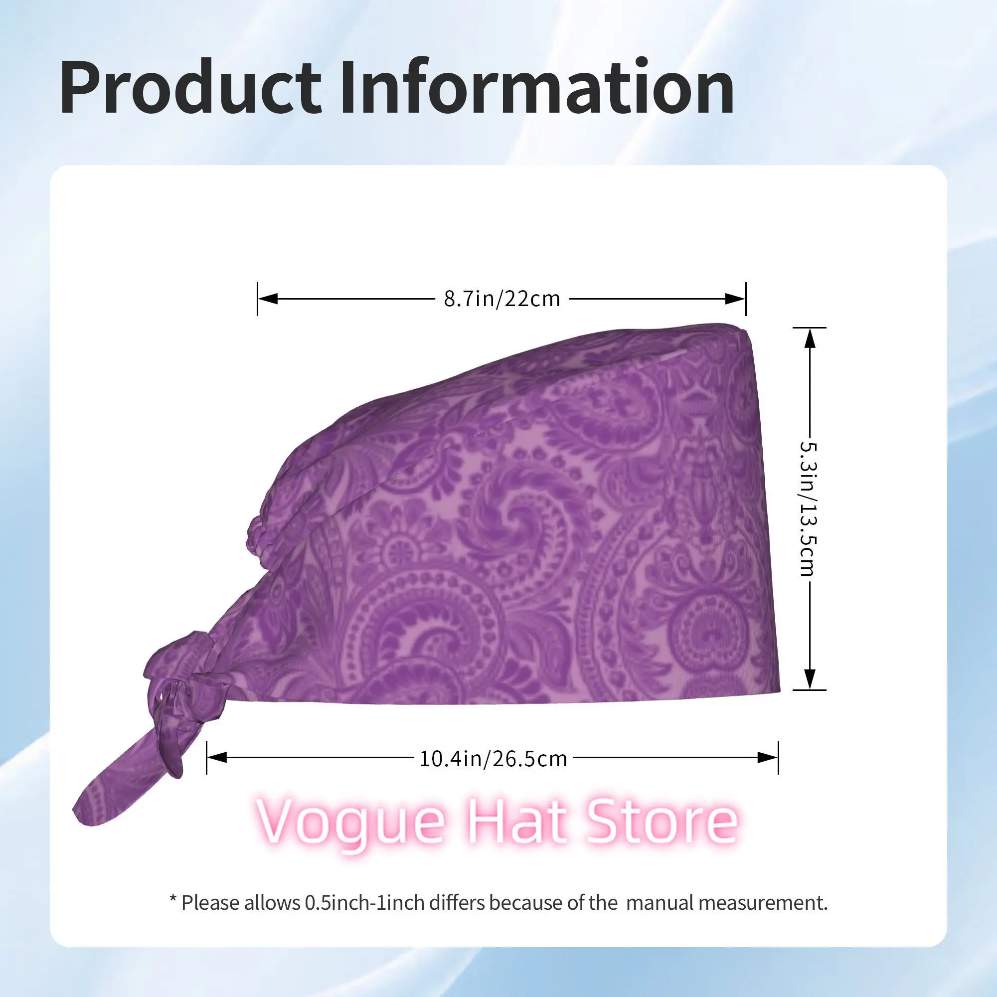 Unisex Chef Hat: Made from Quick-Drying. Stylish And Adjustable. Features a Purple Paisley Floral Design with Swirling Ornamenta