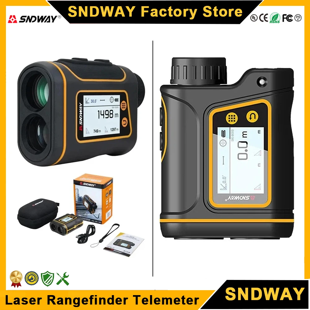 SNDWAY Golf Range Finder 800M 1000M 1500M Digital Rangefinder Telescope Touch Screen Laser Distance Meter Professional Telemeter