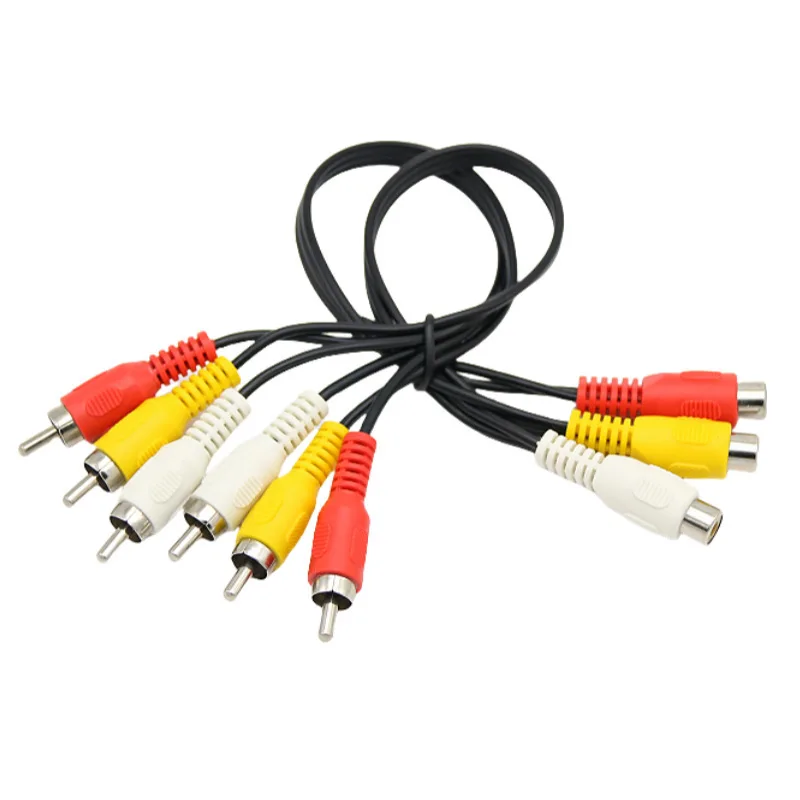 5pcs 30cm 3RCA Male to 6RCA Female Video Cable DVD 3 Male and 6 Female Lotus AV Cable 1/2 Set-Top Box Shared Adapter Cable