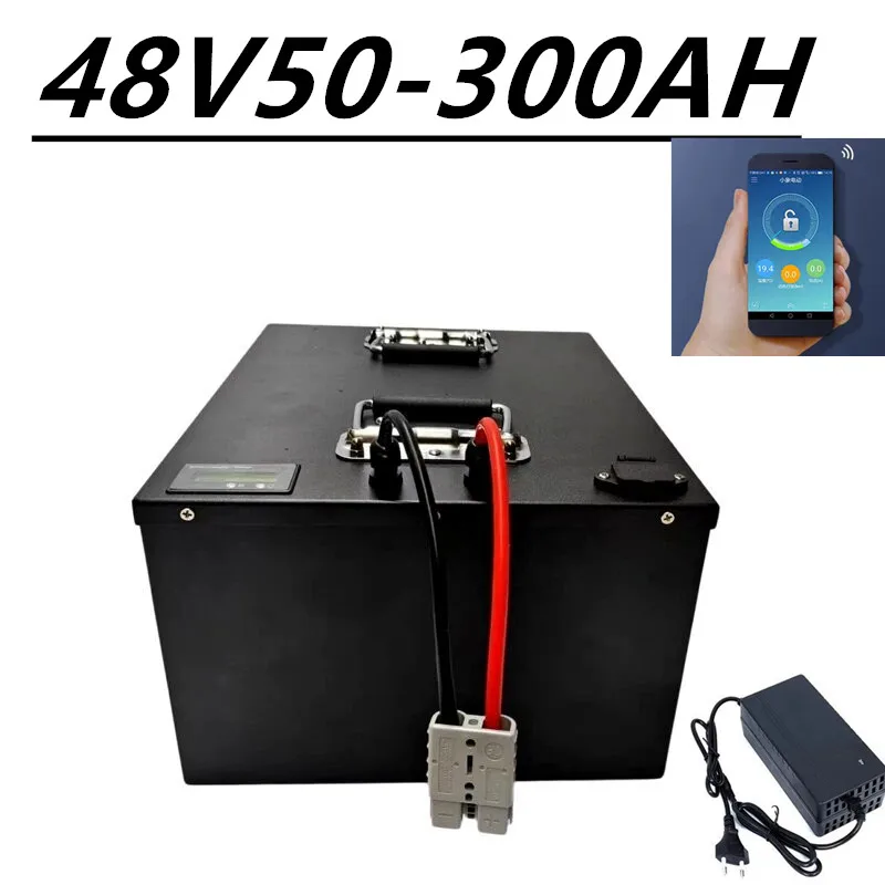 48V Lithium Battery Pack 50Ah-300Ah Bluetooth Parallel for Solar System 3000W-6000W Inverter - Lifepo4 100Ah 150Ah 200Ah 300Ah