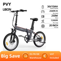 PVY LIBON Adult Electric Bike 250W Motor City Electric Bicycle 36V10AH Battery Ebike 20 Inch Tire E-bike