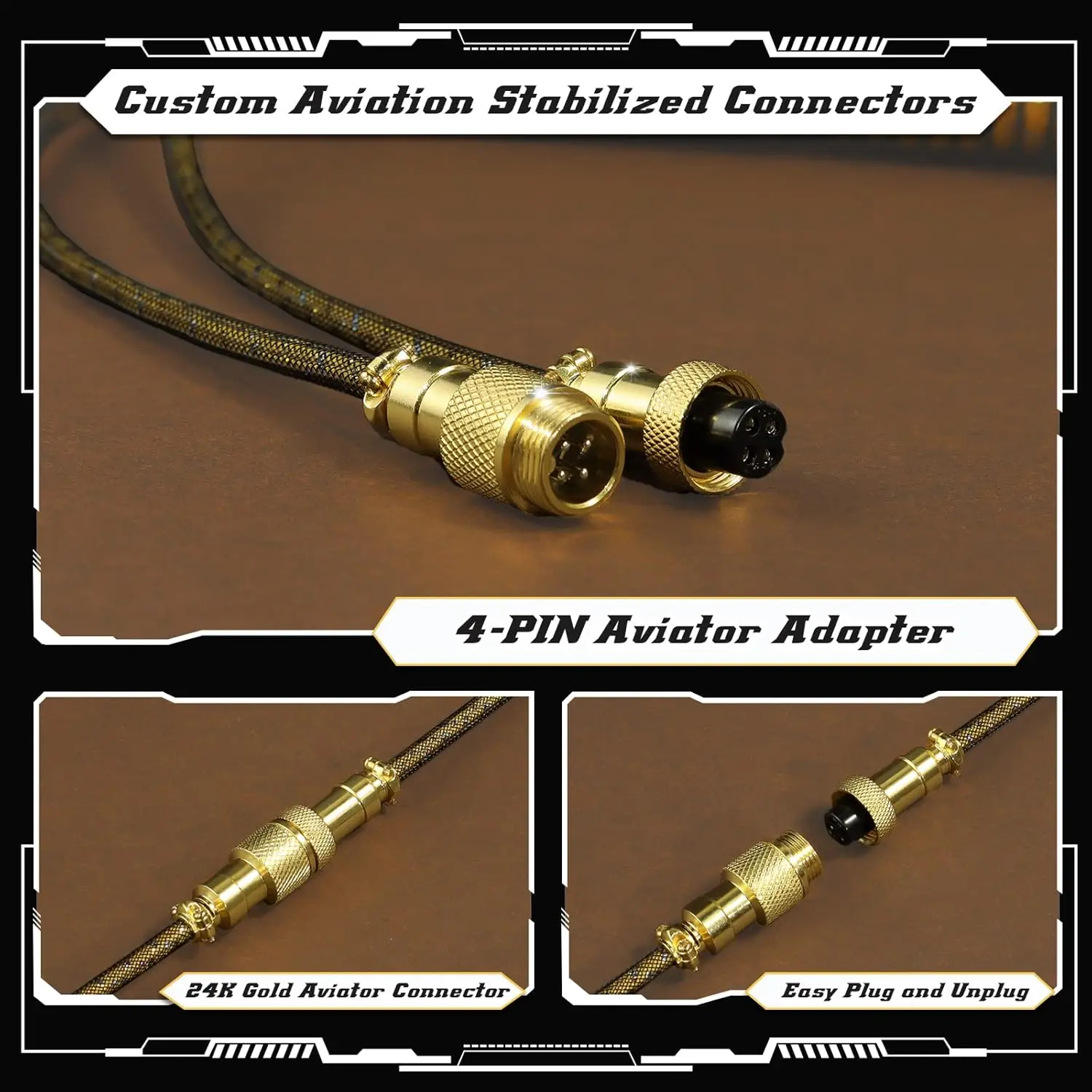 ATTACK SHARK * MAMBASNAKE C03 Coiled USB C Cable for Gaming Keyboard, Nylon Braided Mechanical Keyboard Cable, Double-Sleeved