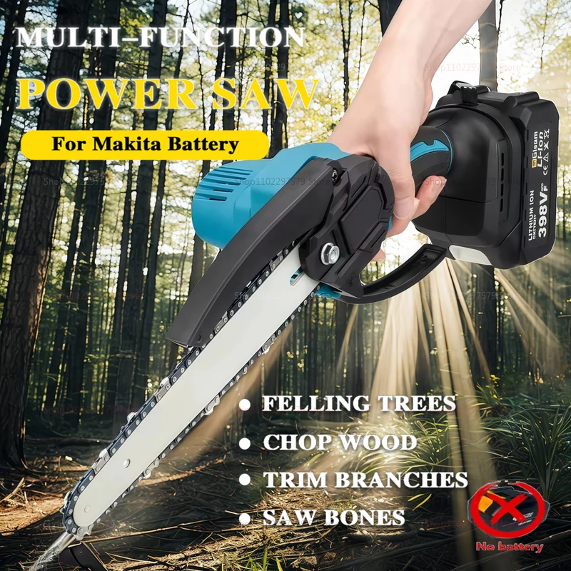 Ferramenta mini motosserra de 6 polegadas 18/21V sem fio, serra elétrica portátil para aparar árvores