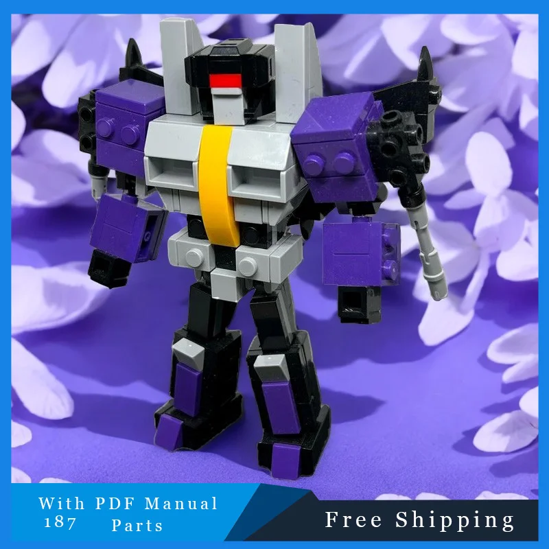 187 أجزاء أرجوانية رائعة قابلة للتحويل Mecha وحدات اللبنات نموذج للبالغين تجميع عرض اللعب مهرجان مفاجأة الهدايا