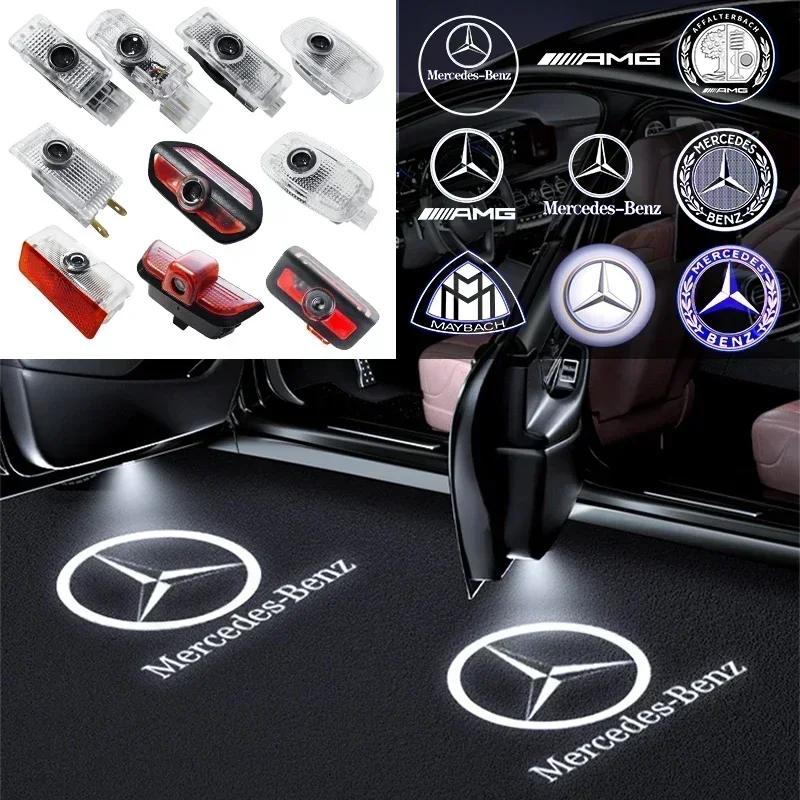

2PCS Car Door Projector Lamp LED Welcome Lights For Mercedes Benz GT W203 W204 W221 MABACH S Class C207 A207 W240 W210 W209 W208