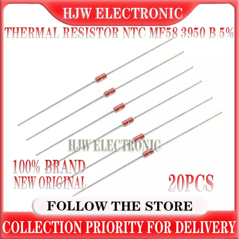 20pcs Thermal Resistor Ntc Mf58 3950 B 5% 1k 2k 5k 10k 20k 50k 100k 200k 500k 1m 1/2/3/5/10/k Ohm R Thermistor Sensor