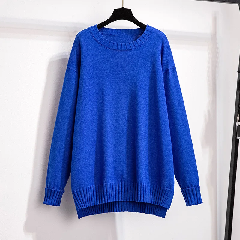 65-175kg Bust 150/160cm Plus Size Women Clothing Women Pullovers Solid O-neck Bottoming Show Thin Sweaters Big Size 6xl 7xl