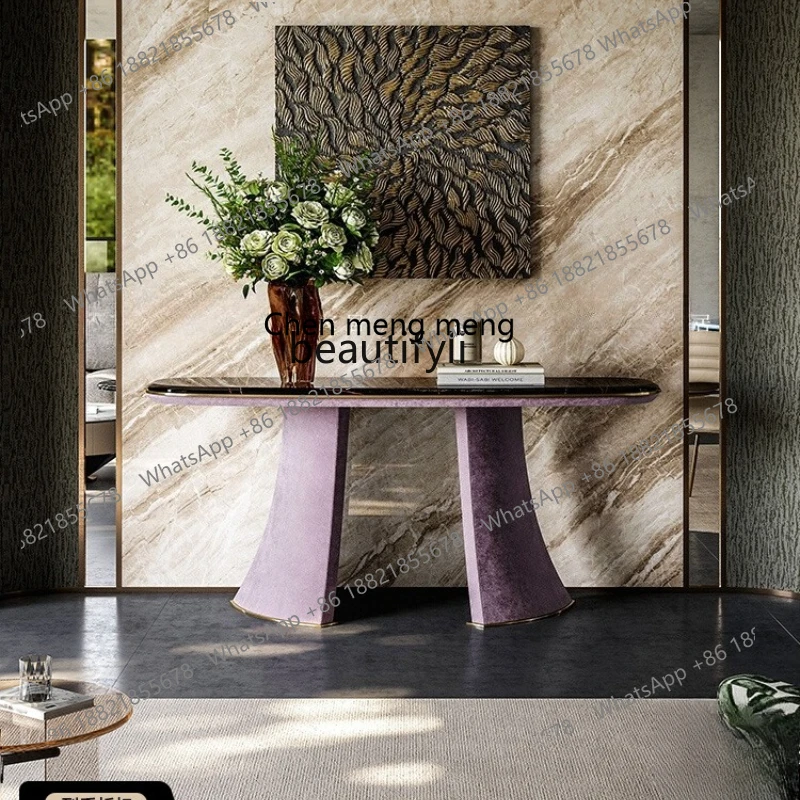 

Italian light luxury marble entrance table living room modern simple high-end entrance table