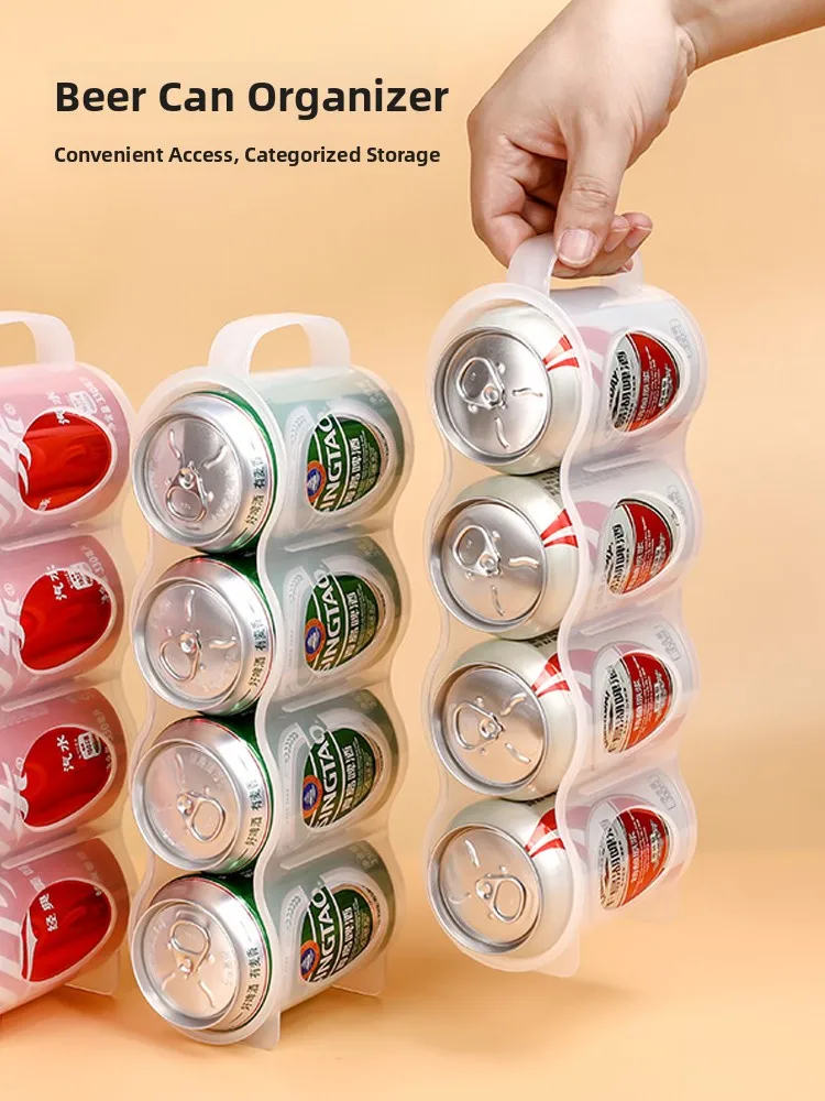 Caja de Almacenamiento de Bebidas de Plástico Transparente con Asa, para Cerveza y Refrescos, Marca Ra Sanada, Organizador de Cocina