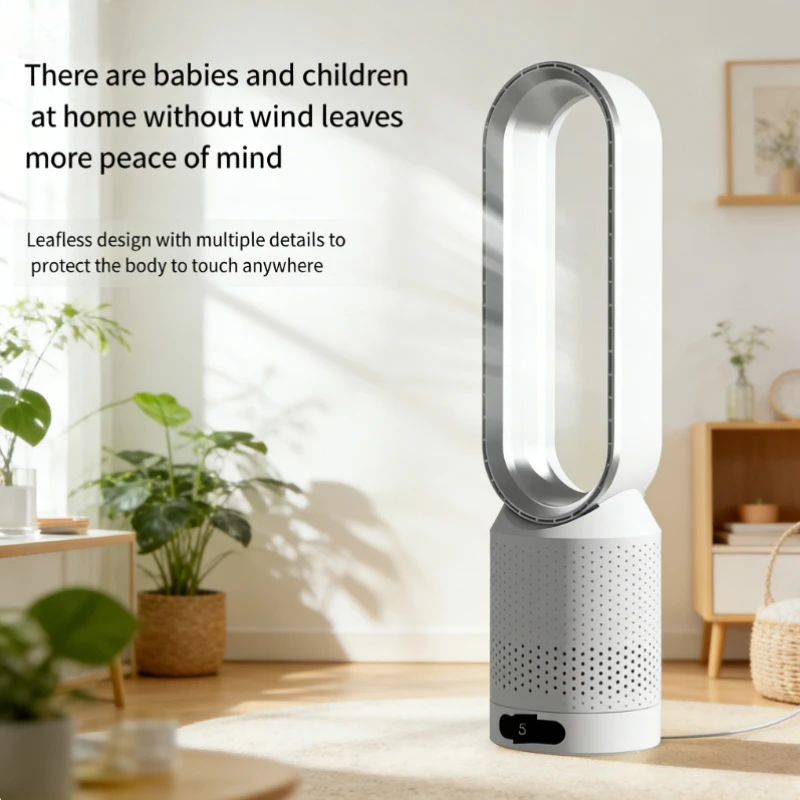 Ultra-Leiser Turmventilator ohne Rotorblätter 30dB Geräuscharm 8 Geschwindigkeiten 90° °   Weitwinkel-Oszillation, 2-Stunden-Timer, Fernbedienung für Schlafzimmer und Wohnzimmer