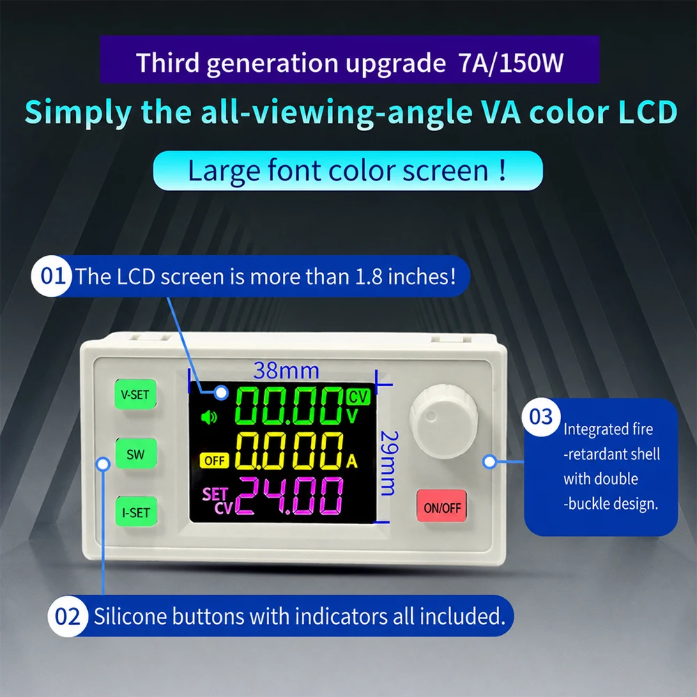 SK220S SK220X CNC DC Adjustable Step-Up/Step-Down Power Supply Constant Voltage/ Current MPPT Solar Charging Module 9A 220W
