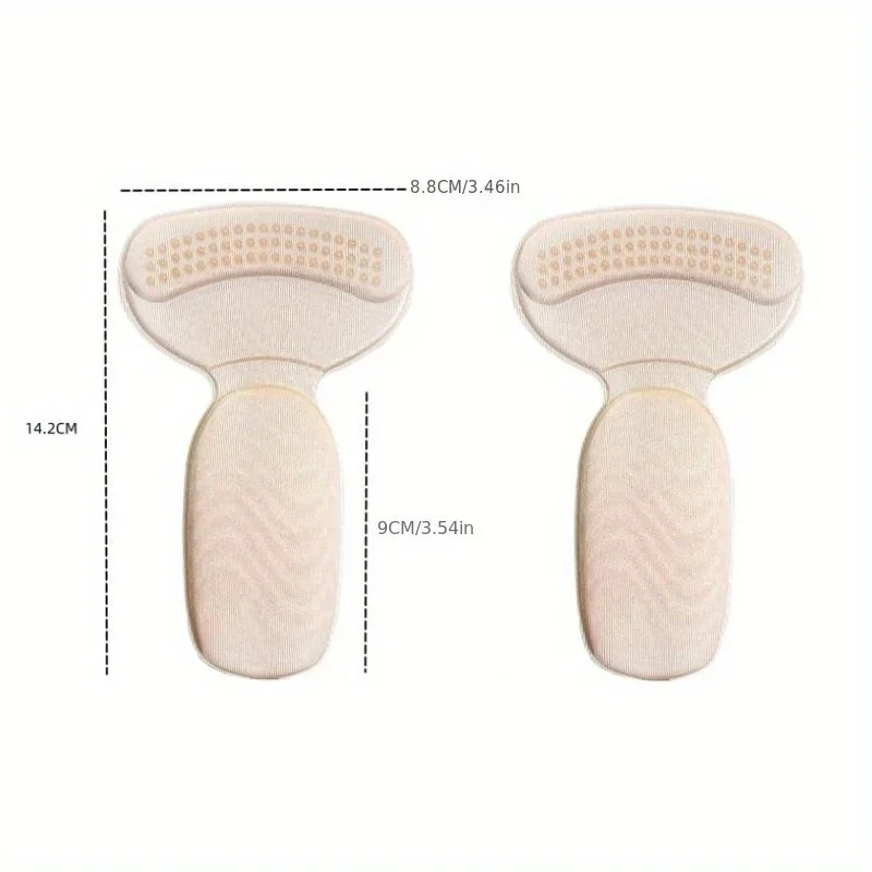 2pcs Anti wear heel patch, foam foot patch, T-shaped 2-in-1 , women's high heels, anti drop heel, anti pain thick