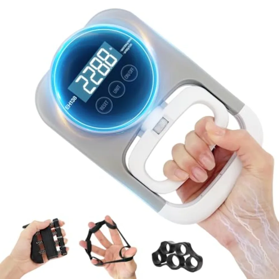

Тестер силы хвата (динамометр) с LED-дисплеем, 265 фунтов/120 кг, из алюминиевого сплава, красный, для тренировки пальцев