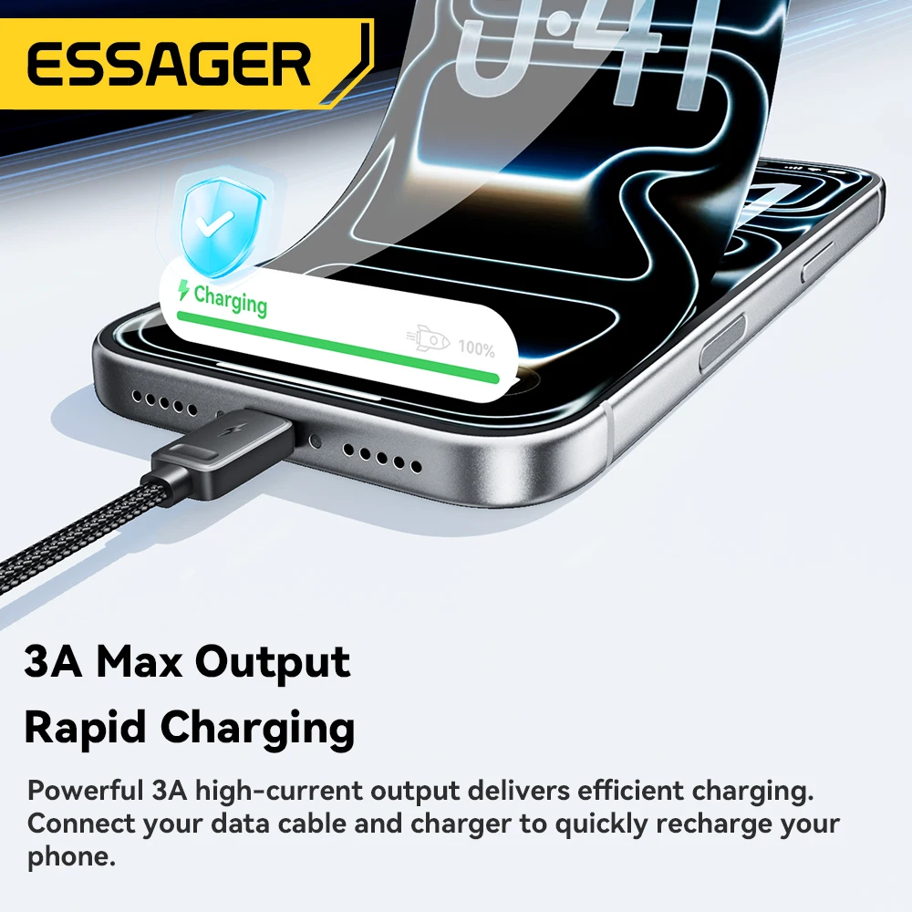 Essager Portable 4-in-1 Fast Charging Cable For Travel Type C Female To Multi USB Cable With 2 Type C, Micro, Lighting Adapters