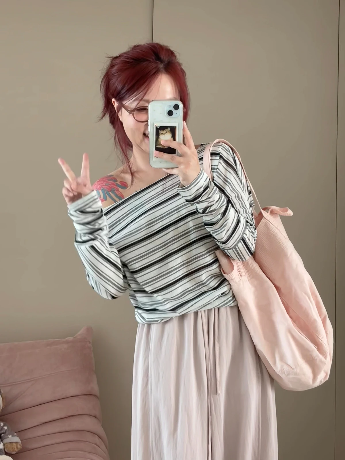 

Loose Long Sve Bamboo Cotton T-irt Breathable Early Autumn Korean Sle Casual Wear Comfortable plus Size Sun Protection