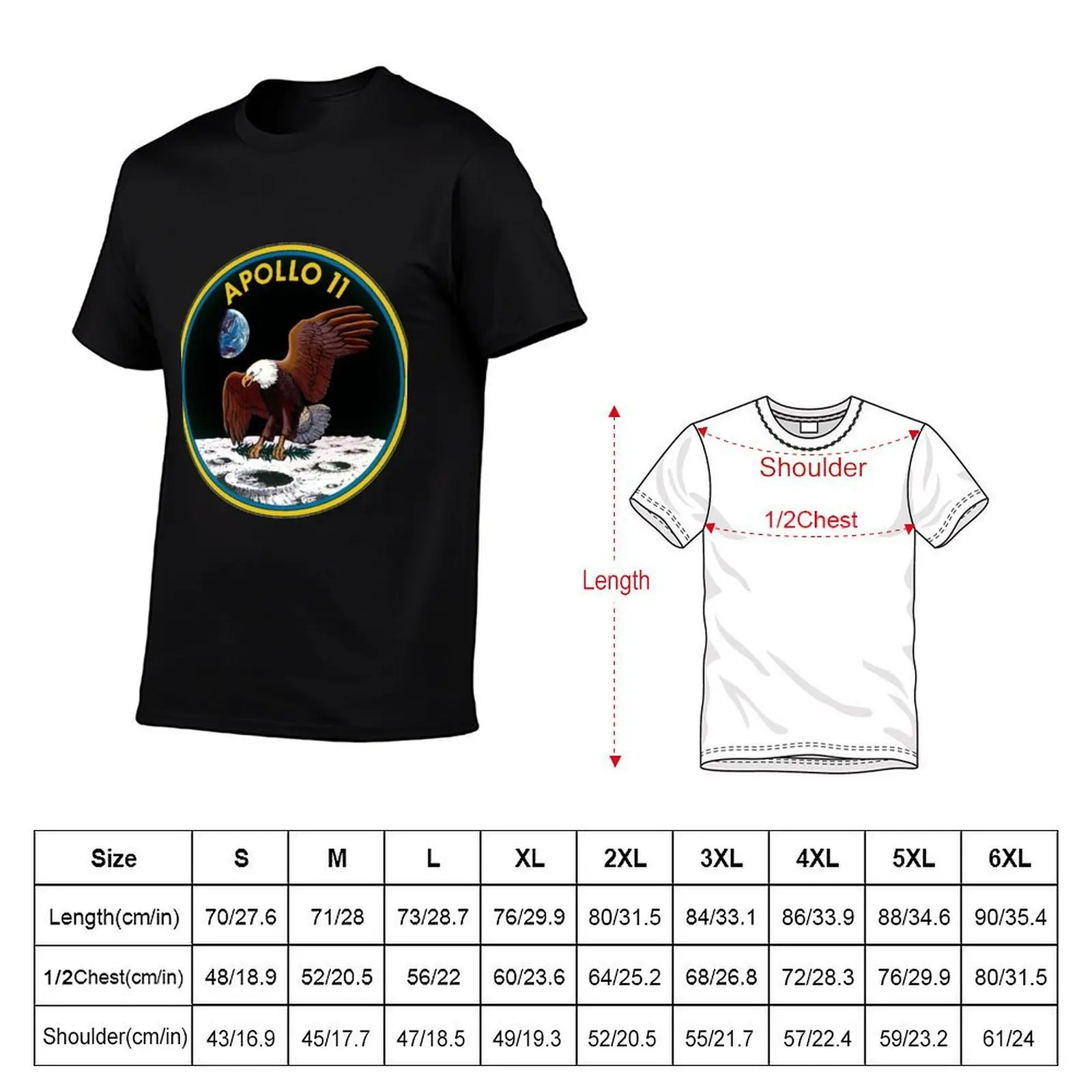 Apollo 11 Mission Logo T-Shirt vintage graphic tee Clothing mens funny t shirts