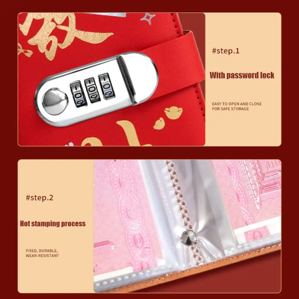 50Sheets Saving Money Binder Portable Refillable Planner Organizer Savings Handbook Wallet Storage Budget Binder with Lock