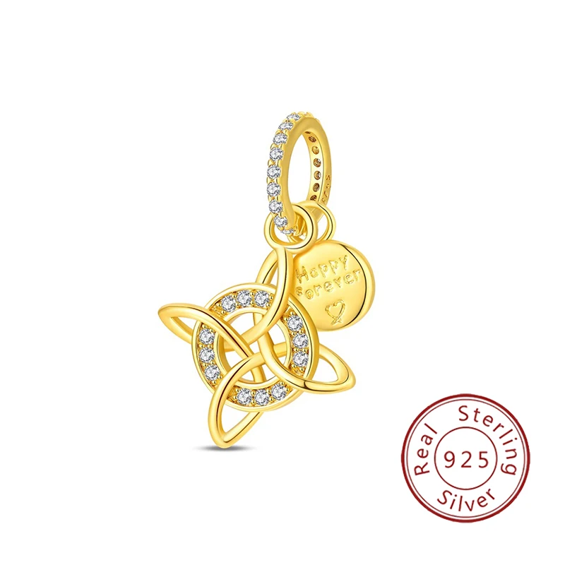New 925 sterling silver romantic free eternity pendant beads, suitable as an original women's bracelet to wear as a gift or DIY