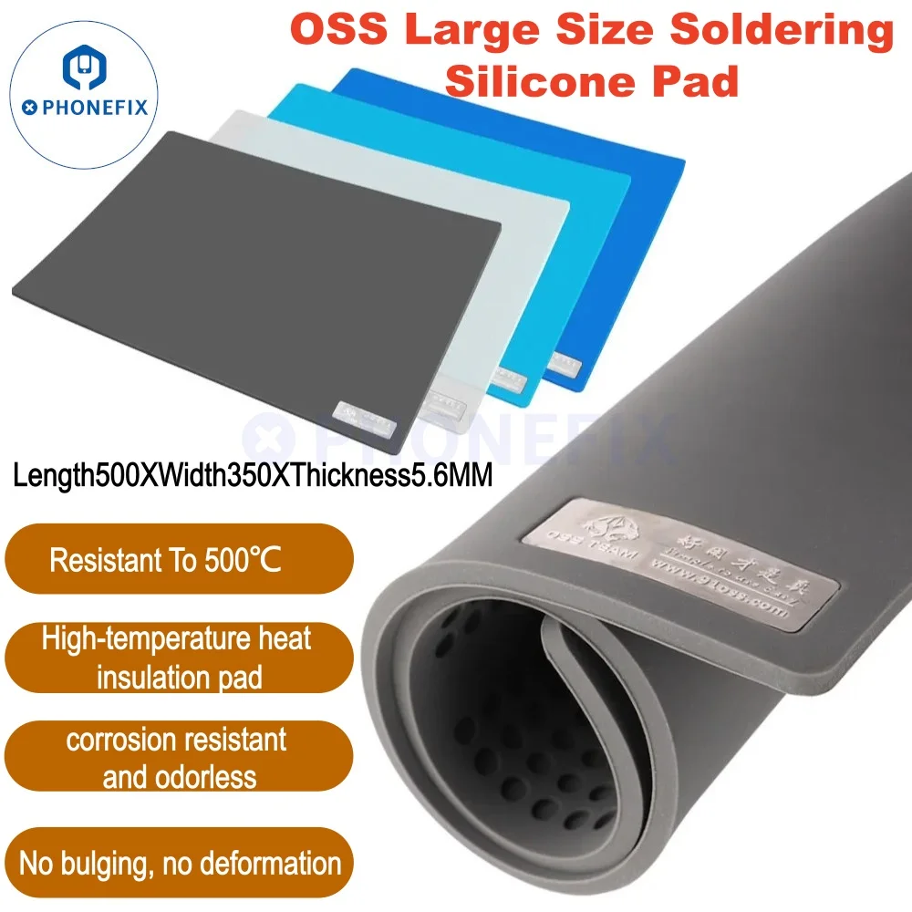 OSS Work Pad Thickened Smooth Surface Silicone Pad Heat Insulation Work Mat Resistant To 500℃ for Soldering Repair Platform