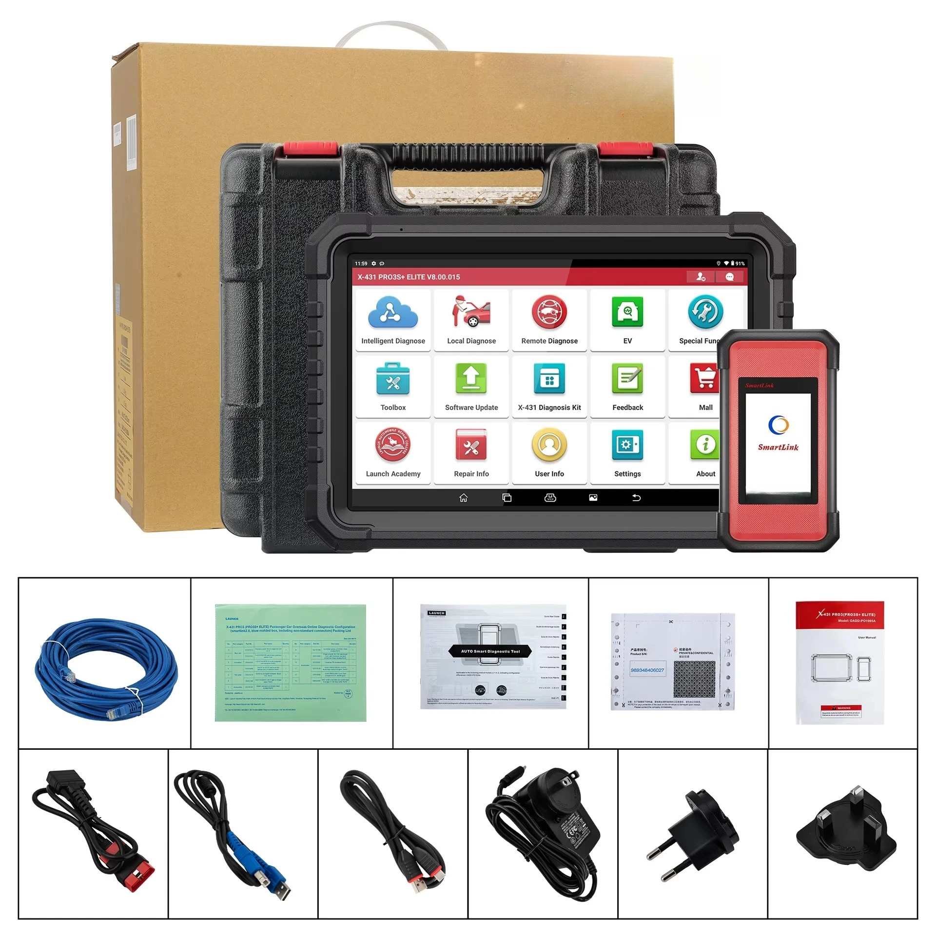 Fotografia 7: Ferramenta de Diagnóstico Automotivo Profissional X431 PRO3 V+ ELITE Pro3s+ Elite EURO PRO4 2 para Caminhões e Carros