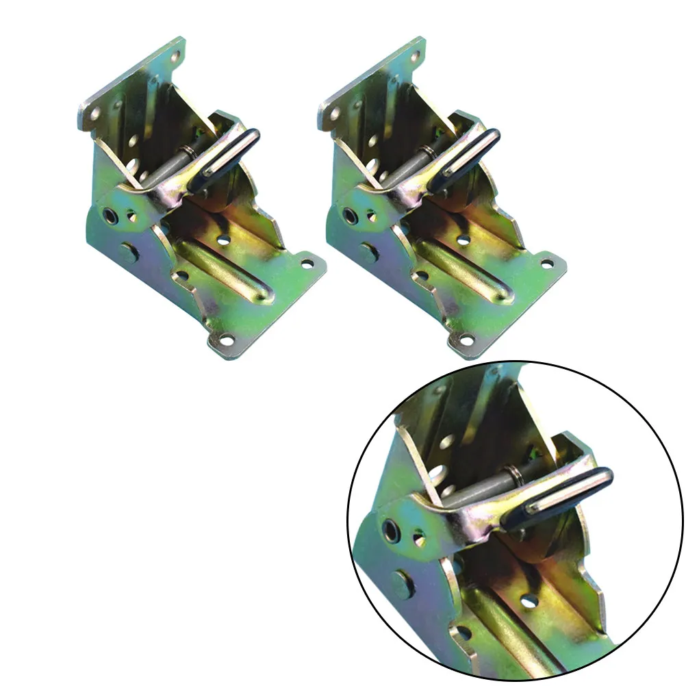 4Pcs Self-Locking Folding Hinge for Furniture Legs Heavy Duty Support Bracket with Spring-Activated Positive Lock for Kitchen