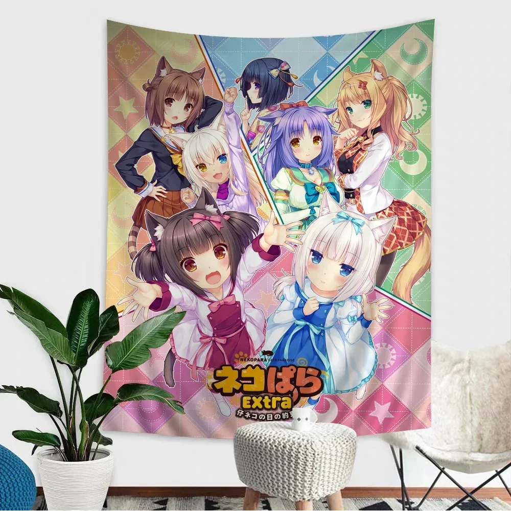 Nekopara Neko Para Chocola Vanilla Anime Chart Tapestry for Living Room Home Dorm Decor Art Home Decor