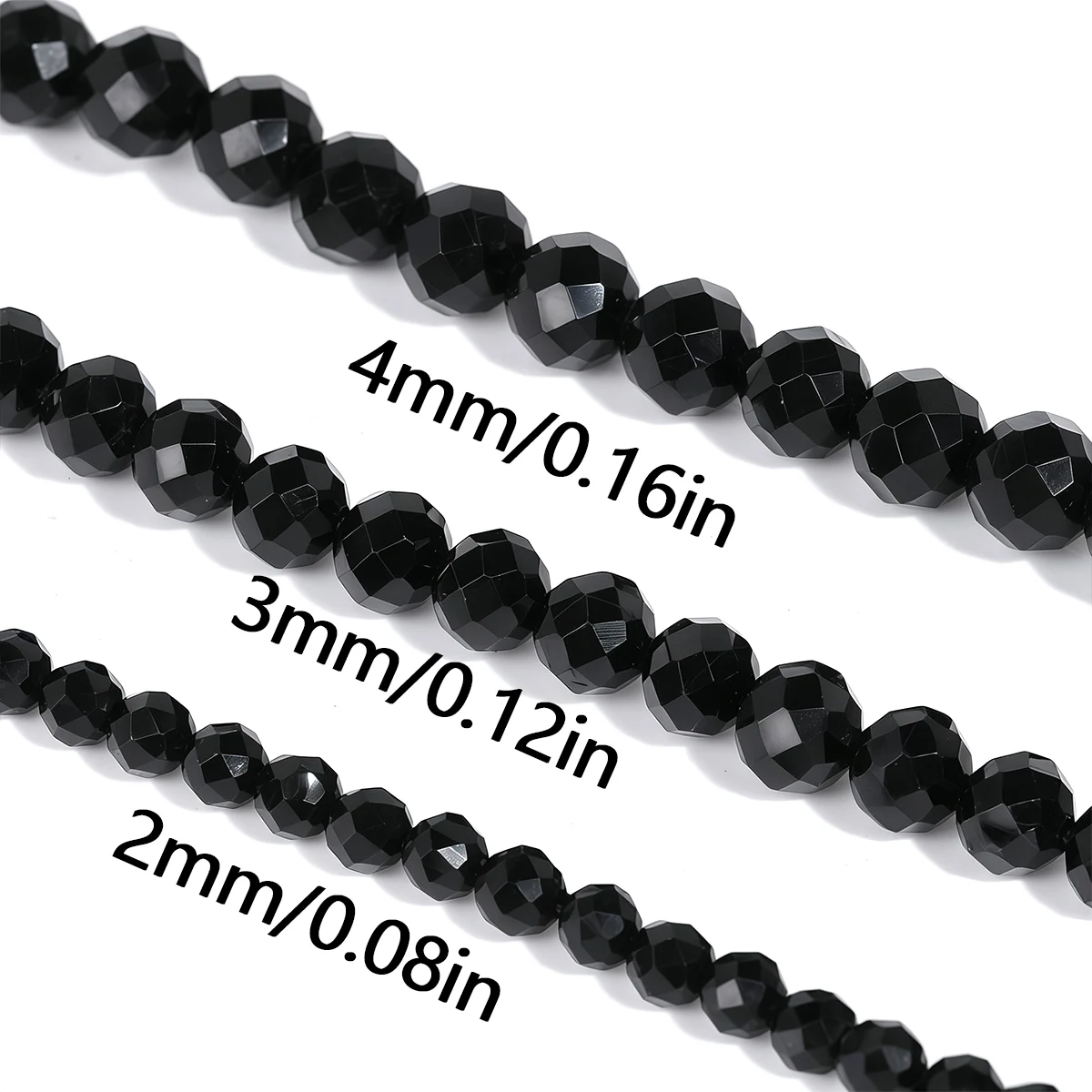 2-4mm 45-80pcs Stone Half strand Round cut black tourmaline Spacer Loose Beads Jewelry Making DIY Bracelets Necklace Accessories