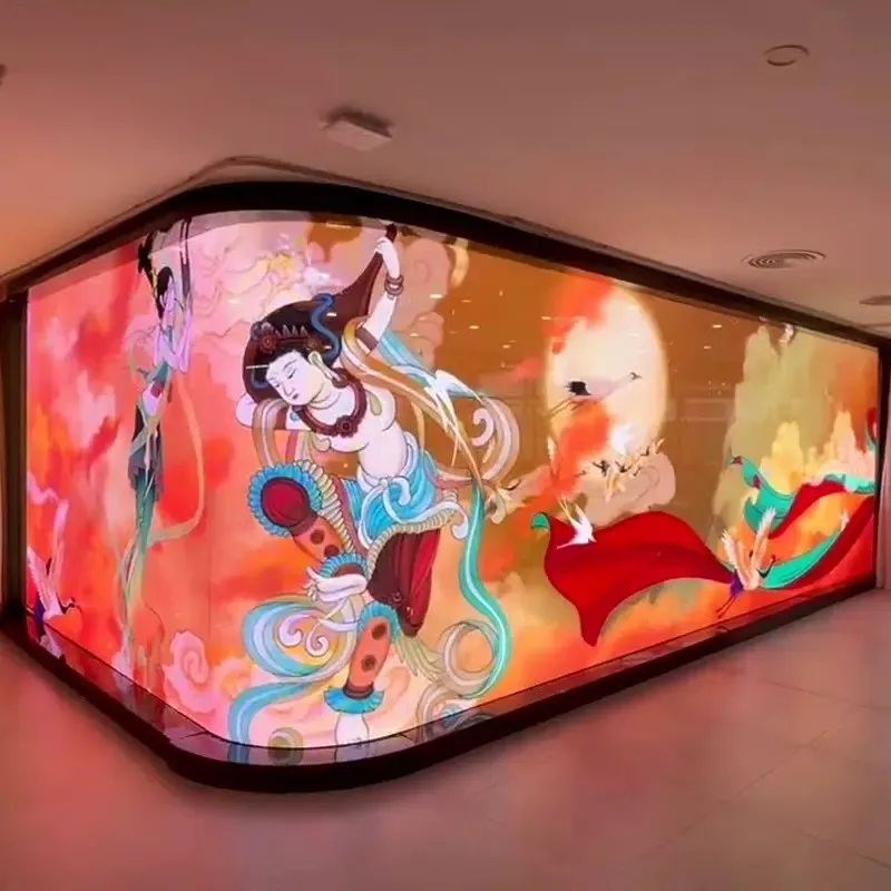 P8 داخلي مرن لاصق LED شاشة فيلم شفافة زجاج عمر طويل متانة لمراكز التسوق متاجر البيع بالتجزئة #4