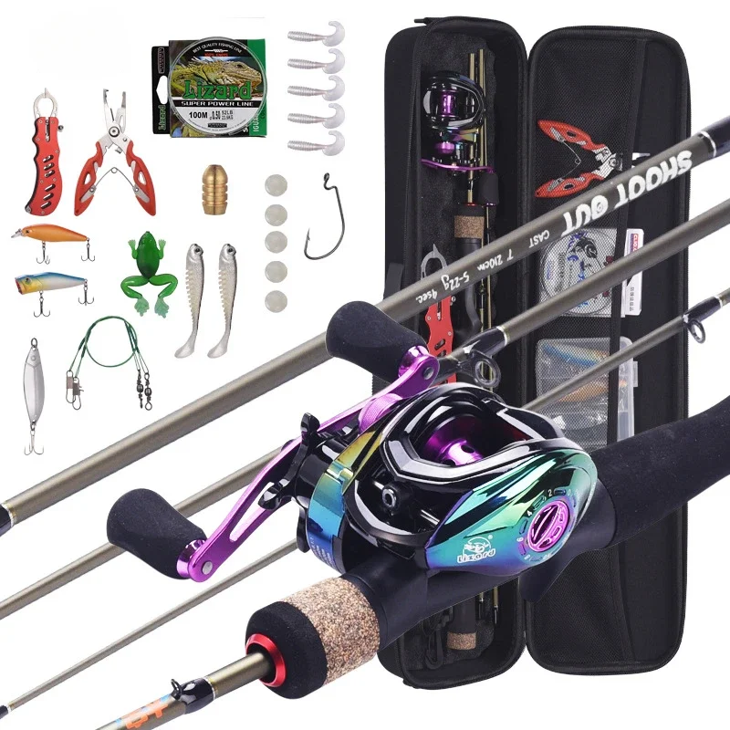 Set pesca Luya – Caña 4 secciones carrete baitcasting y mango pistola - imagen 4