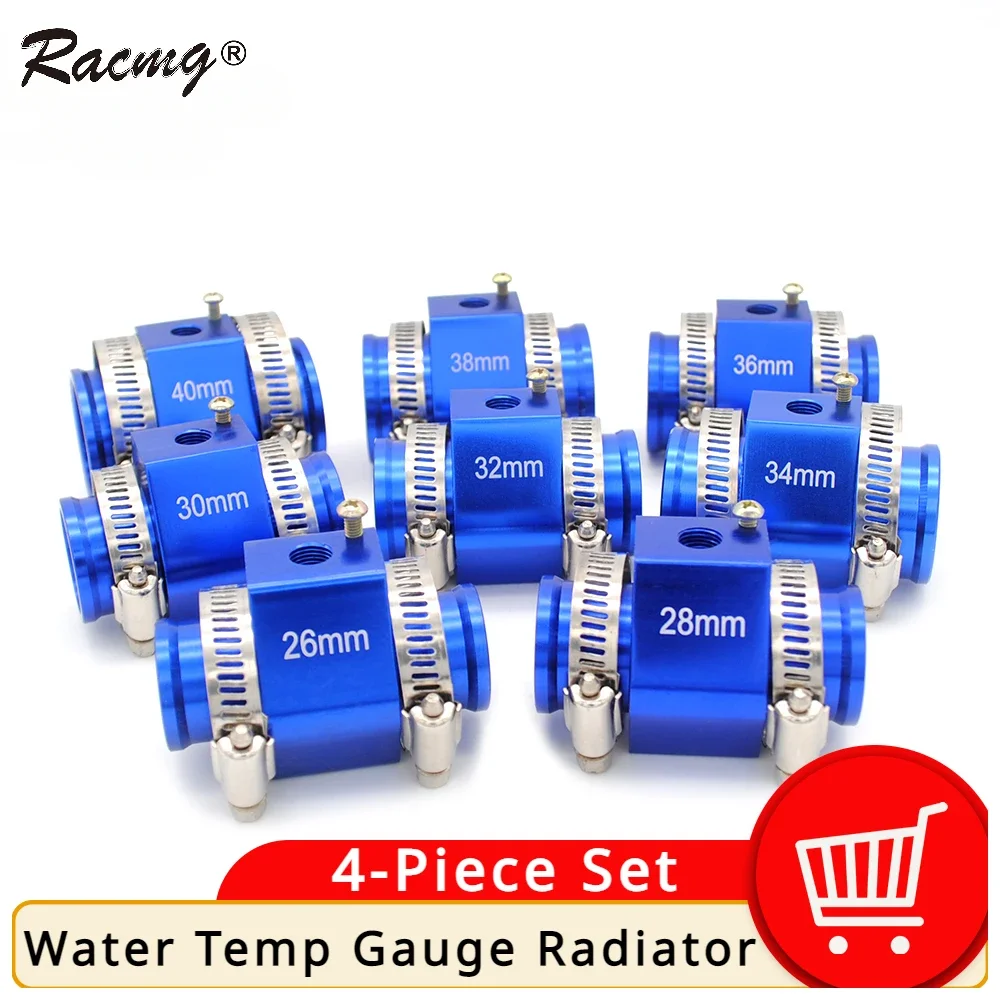 4 PCS Water Temp Gauge Radiator Temperature Water Temp Joint Pipe Sensor 40mm 38mm 36mm 34mm 32mm 30mm 28mm 26mm Hose Adapter