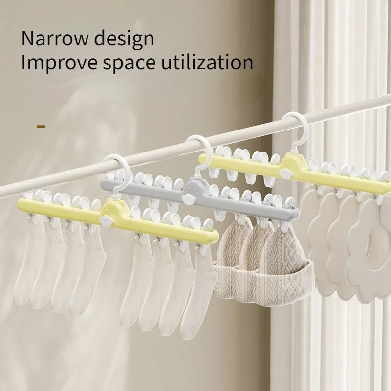 Pince à chaussettes multi-clips T1 pour le séchage des vêtements de bébé, supports de rangement pour enfants