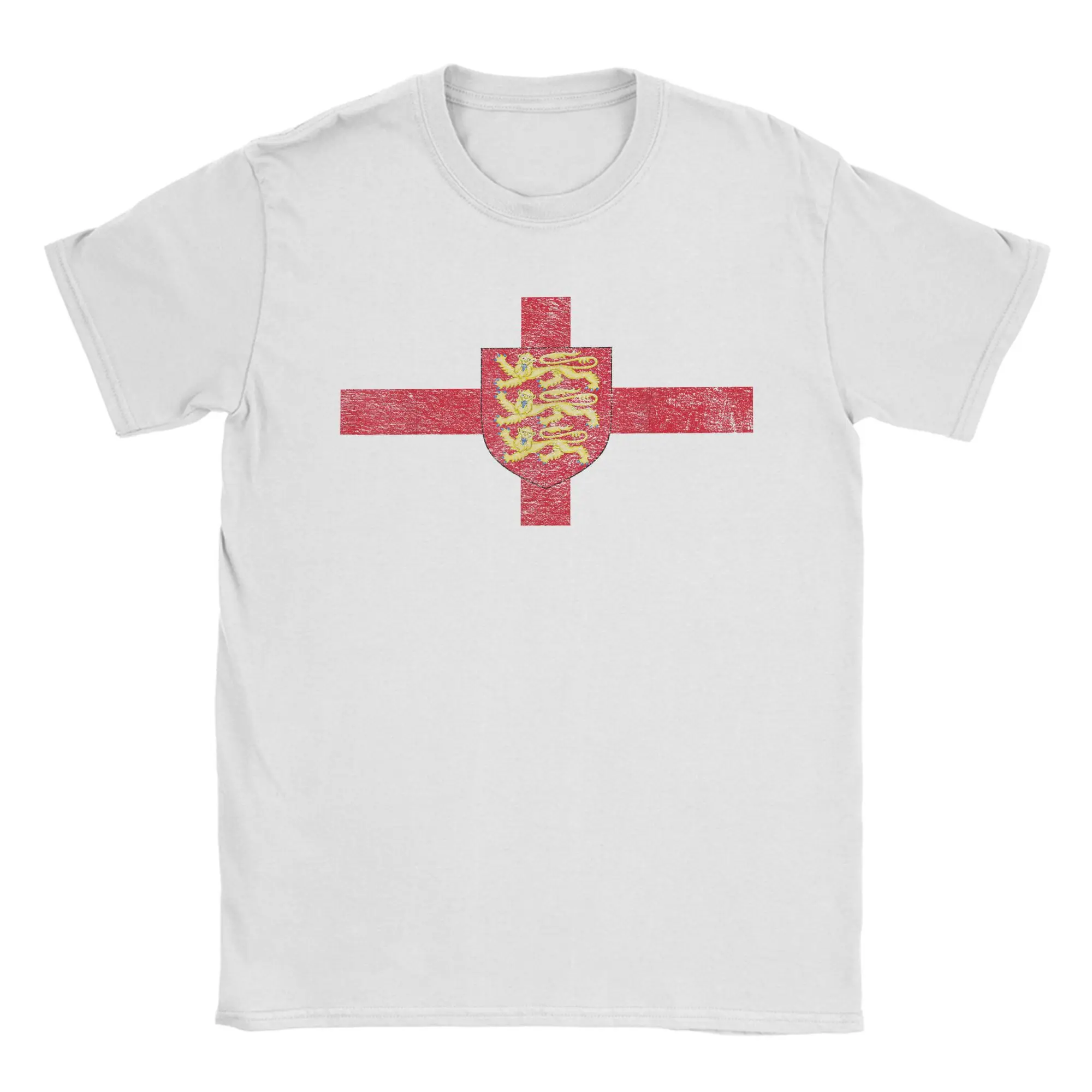 England St Georges Cross Flag English Men's T Shirt  Funny Tee Shirt Short Sleeve Crew Neck T-Shirt Pure Cotton Gift Idea Tops