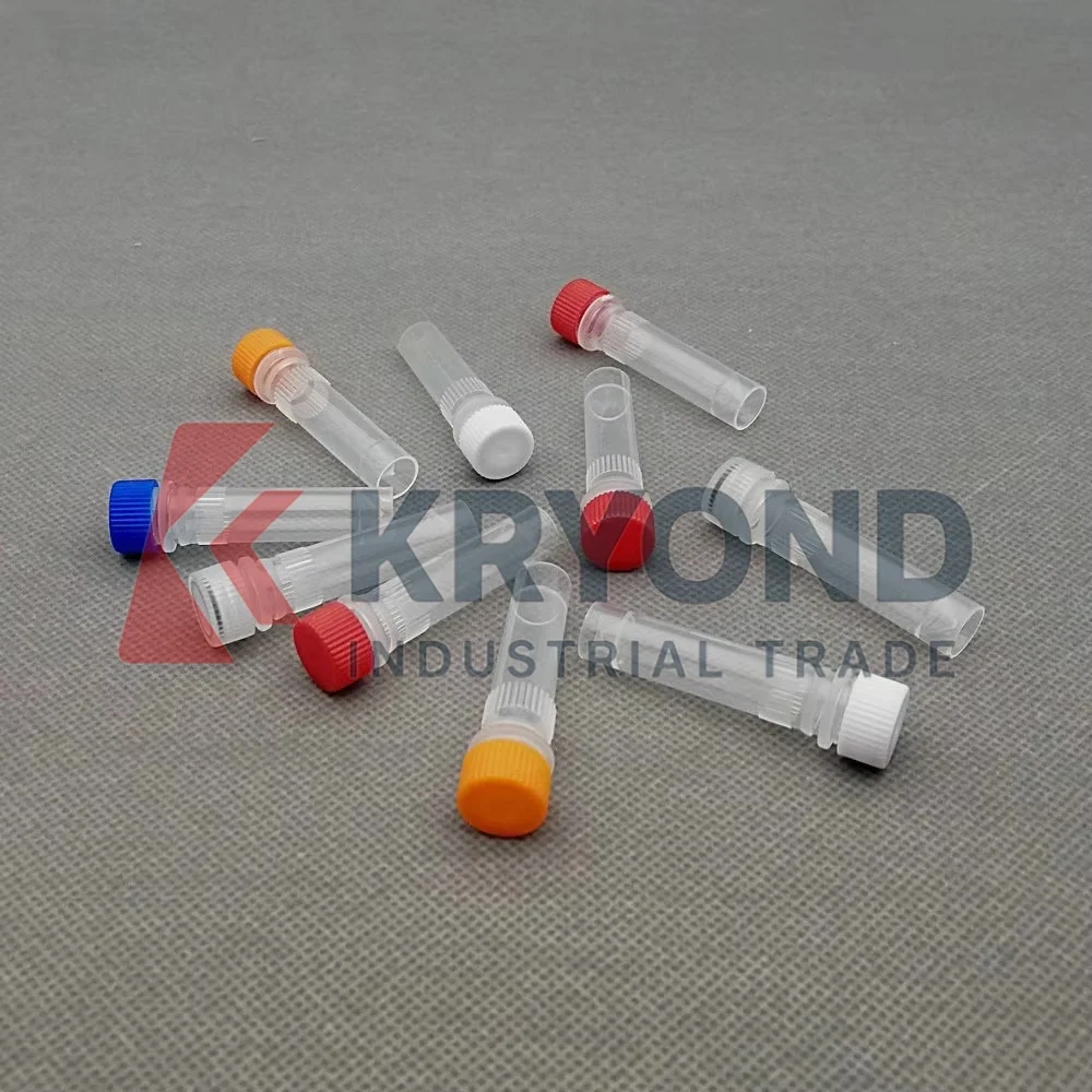 100pcs 1.5ml Plastic Freezing Tubes Flat Bottom Sample Cryovial Centrifuge Tube with Gasket Original Product