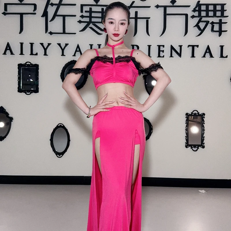 Belly Dancing Costume Set Advanced Printed Comfortable Mesh Practice Clothes Adult Oriental Dance Professional Training Clothing