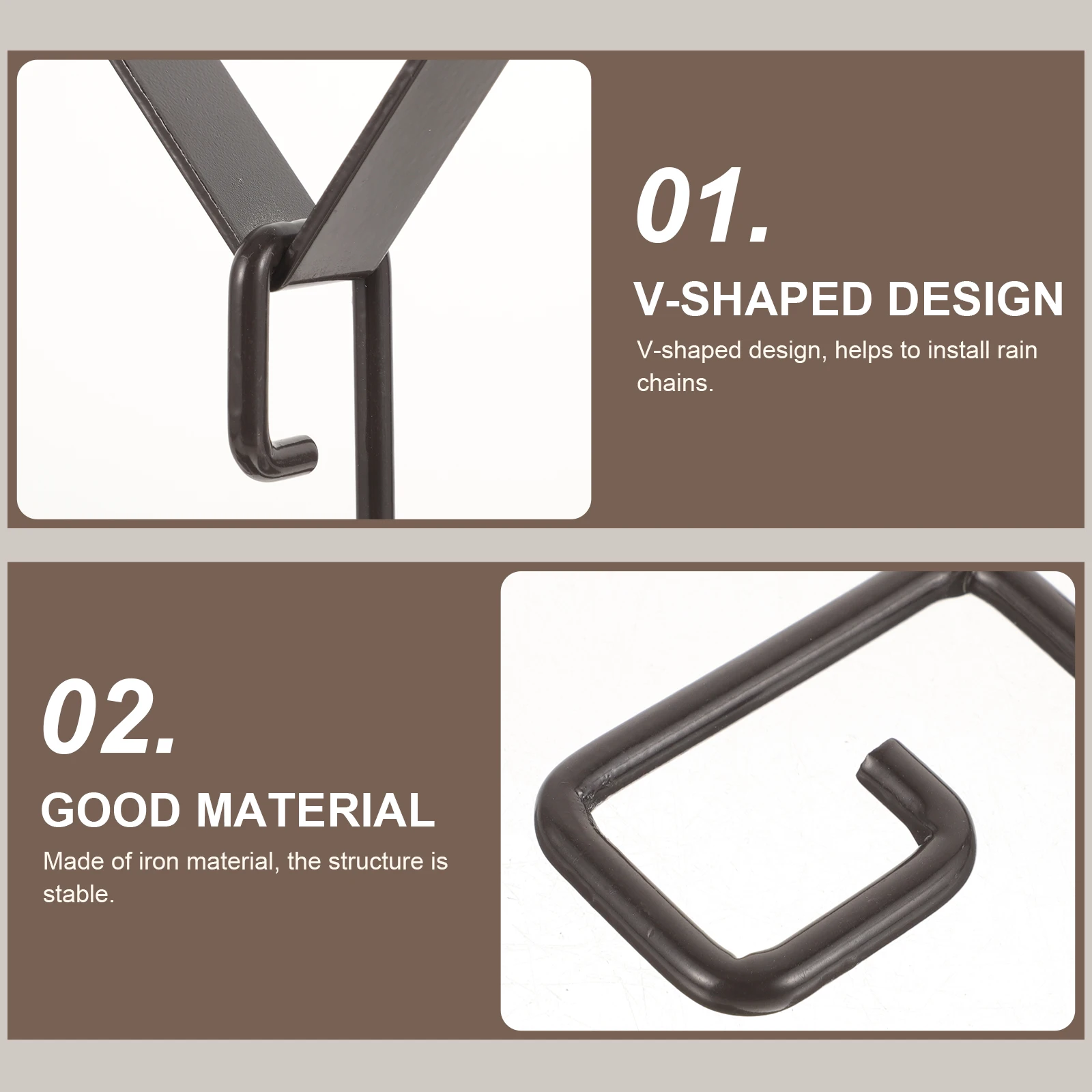 

1 Set Outdoor Gutter Metal For Drainer Installation Durable Iron Alloy Adapter Decorative Drainage Accessories Garden Rainchain