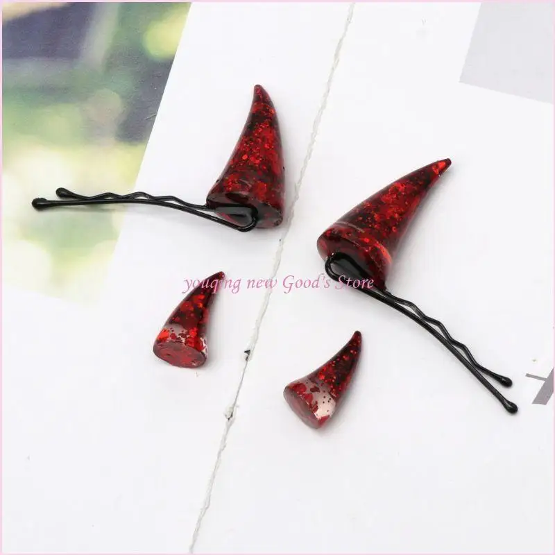 57QA Devil Horns Hair Clips Resin Molds Epoxy Resin Mould Jewelry Making Tools