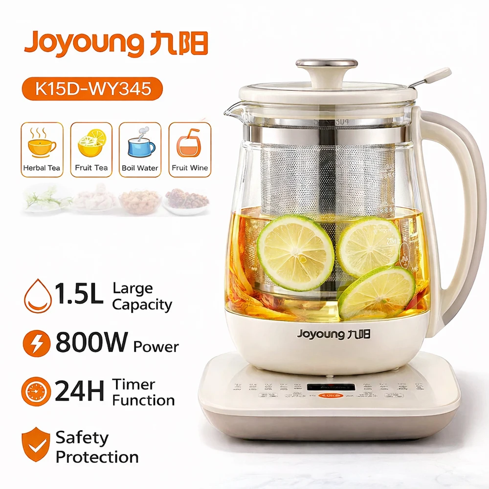 Joyoung Electric Kettle 1.5L Healthy Kettle Multifunction Flower Tea Desserts Medicinal Food Boling Water For Home K15D-WY345