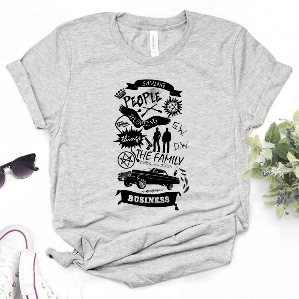 Supernatural T-shirts Women Comic Harajuku Tshirt Girl Harajuku Graphic Clothes Women Clothing