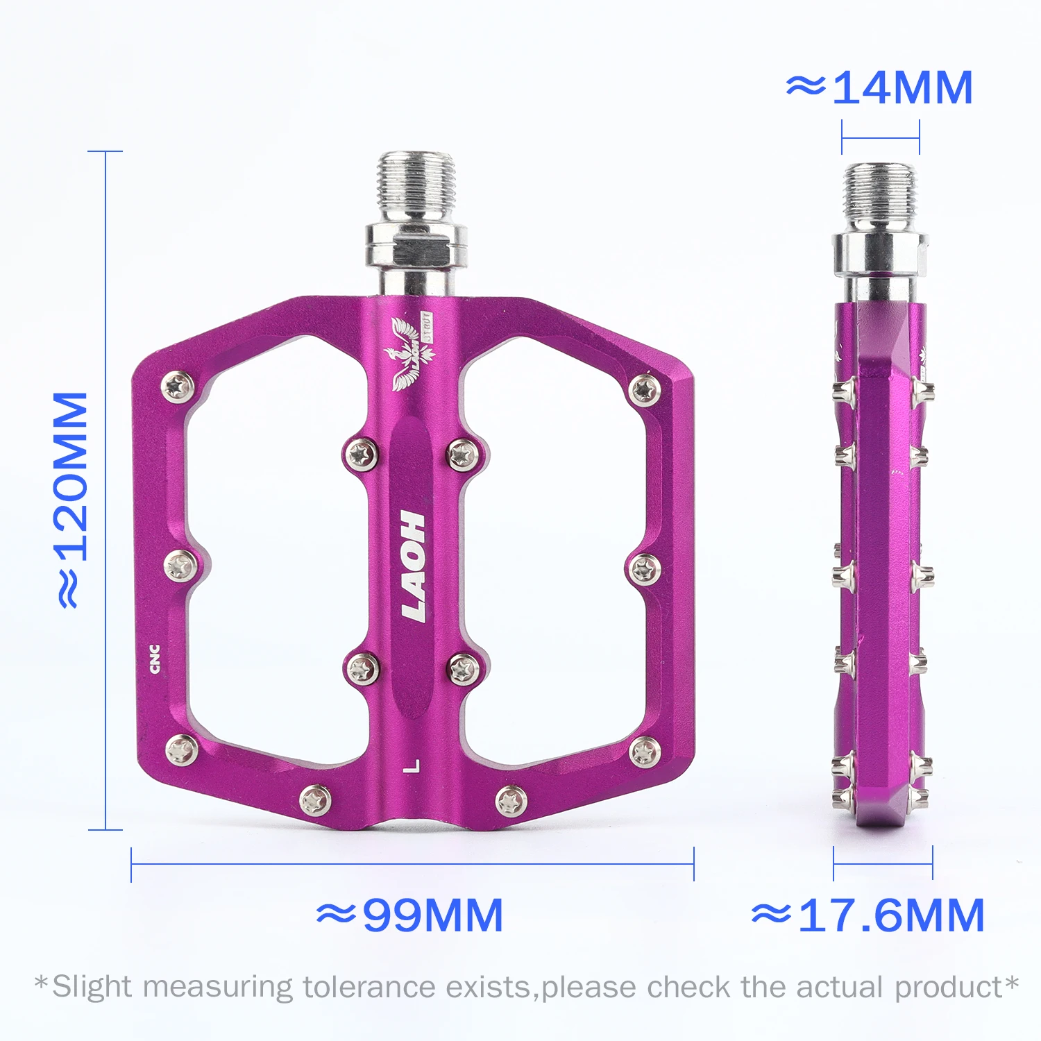 LAOH 3-Bearing CNC Aluminum MT - Pedal Platform Flat recension och pris