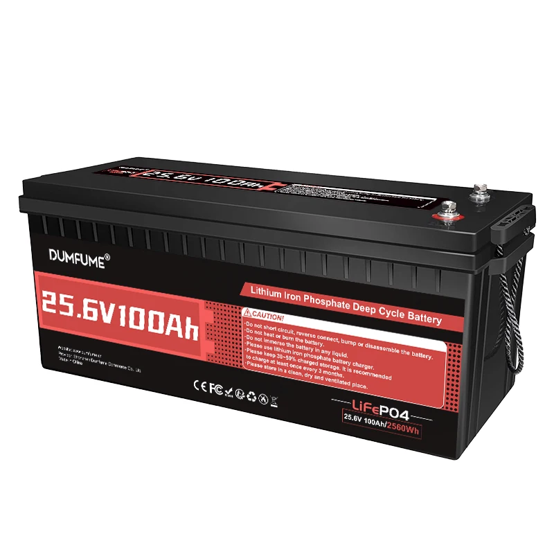 

Dumfume 24 В 100 Ач Lifepo4 литиевая батарея 2560 Вт выходная мощность с 100 А BMS мотоциклетная электростанция для хранения солнечной энергии